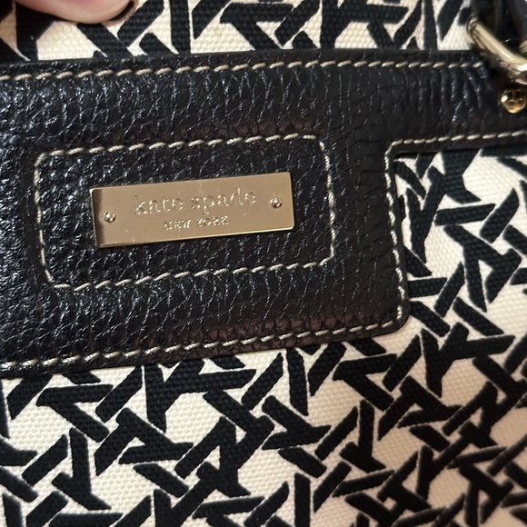 Kate Spade Black and White Blakely Keswick Canvas Leather Tote Bag - Picture 2 of 8